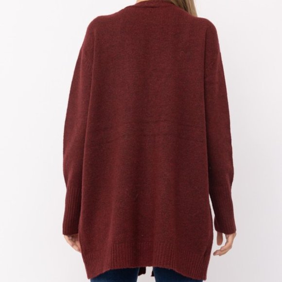 NWT Soft and Cozy Burgundy Cardigan Sweater - Picture 7 of 8
